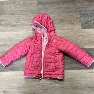 2T reversible pink North Face coat